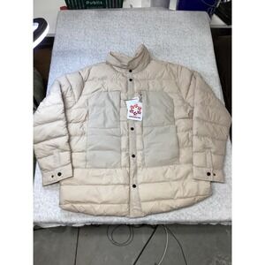 Obermeyer M Explorer Down Shirt 2XL Cement Beige 600 FP Puffer Jacket 24100 NEW